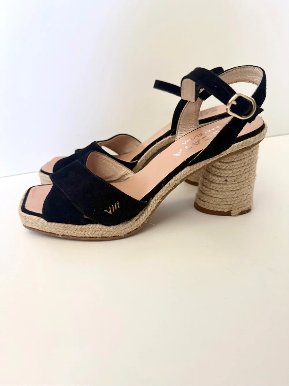 Viscata Xelida Suede Espadrille Sandal Block Heels Platform Suede Size 40 9